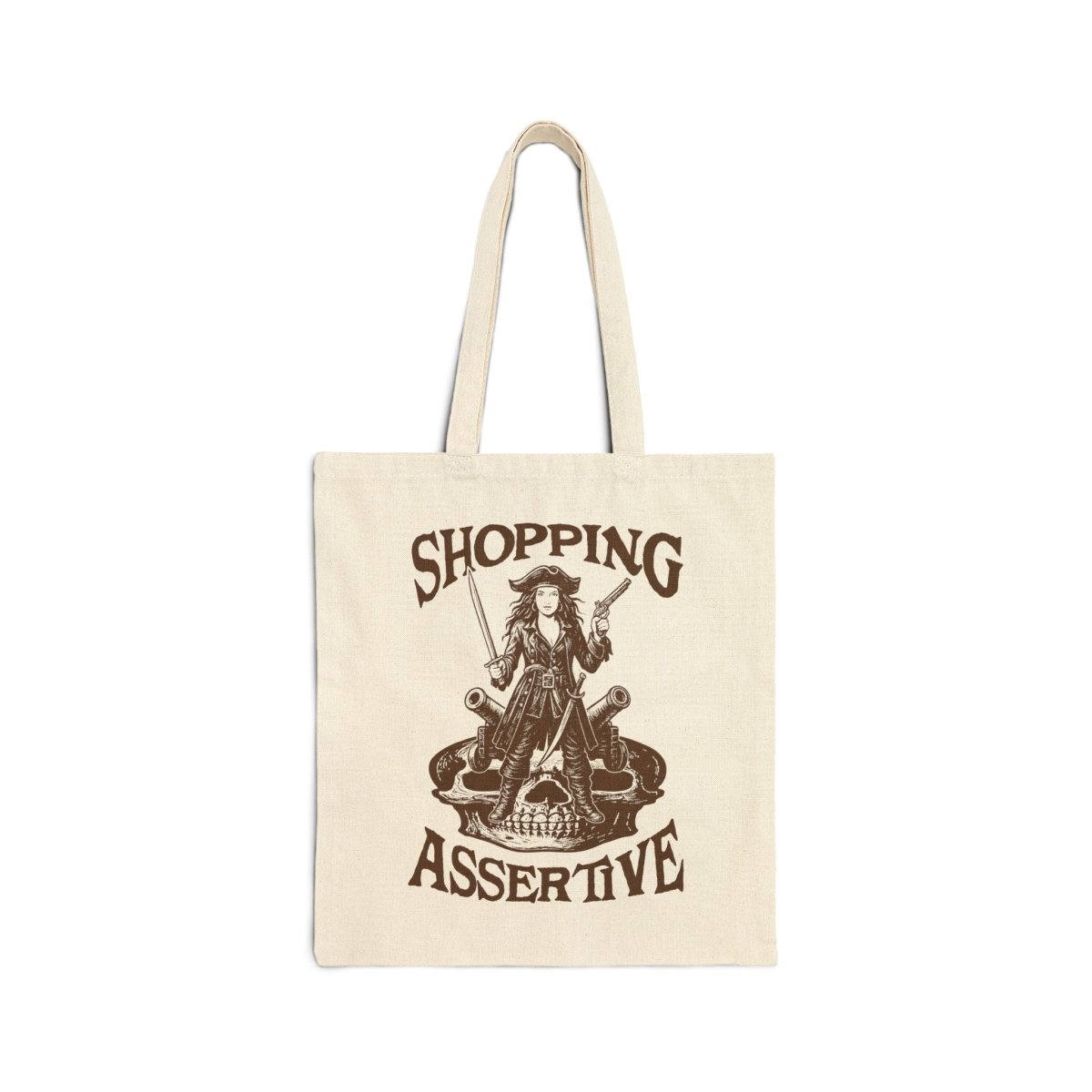 Shopping Addict Gift Assertive Collector Cotton Canvas Pirate Booty Stash Funny Tote Bag