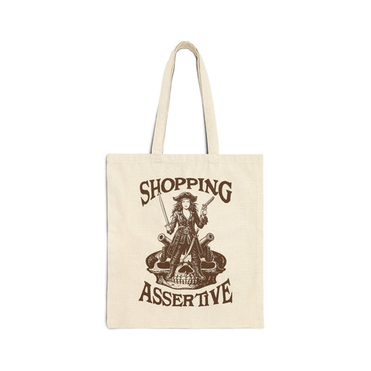 Shopping Addict Gift Assertive Collector Cotton Canvas Pirate Booty Stash Funny Tote Bag