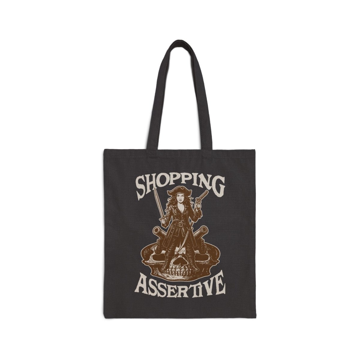 Shopping Addict Gift Assertive Collector Cotton Canvas Pirate Booty Stash Funny Tote Bag