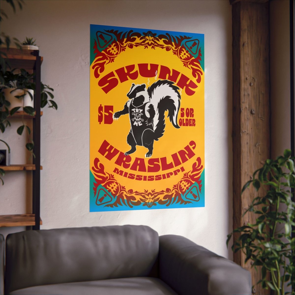 Skunk Wrestling Premium Wall Art Print, Life Lesson In Failure - Turn It Beautiful