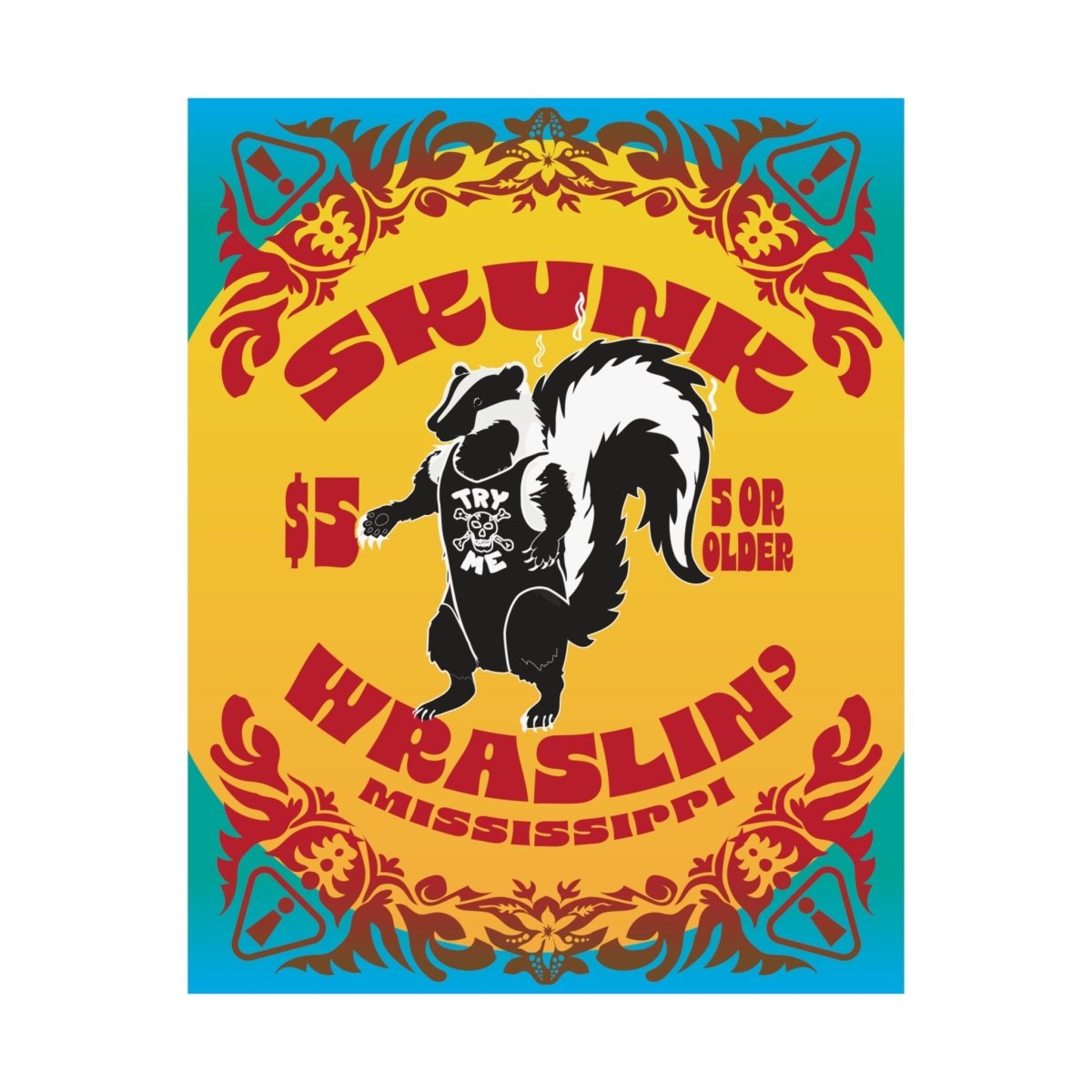 Skunk Wrestling Premium Wall Art Print, Life Lesson In Failure - Turn It Beautiful