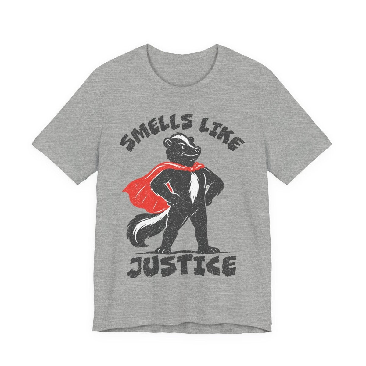 Smells Like Justice Super Skunk Tee, Funny Antihero Parody Shirt for Sarcastic Gifting & Comic Fans