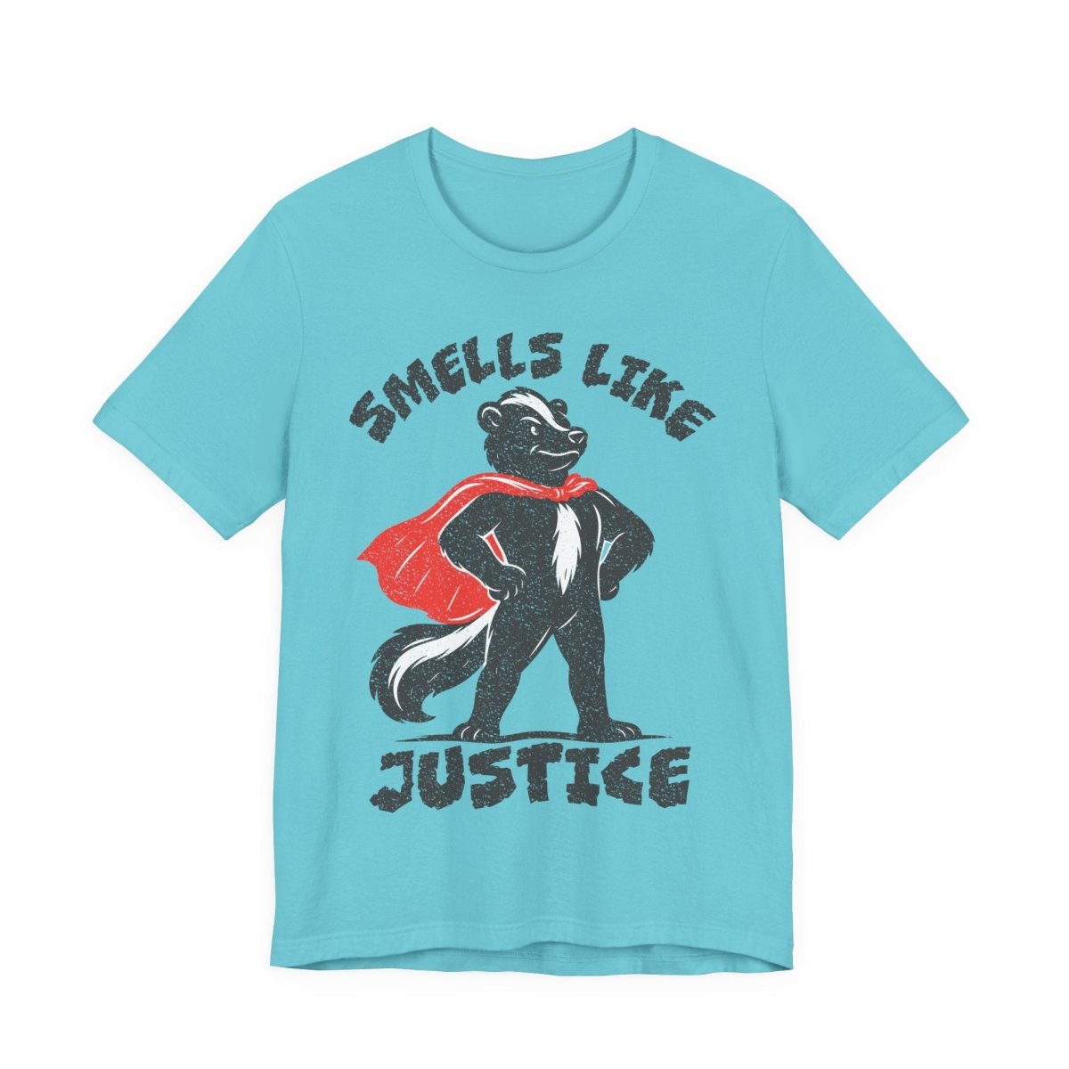Smells Like Justice Super Skunk Tee, Funny Antihero Parody Shirt for Sarcastic Gifting & Comic Fans
