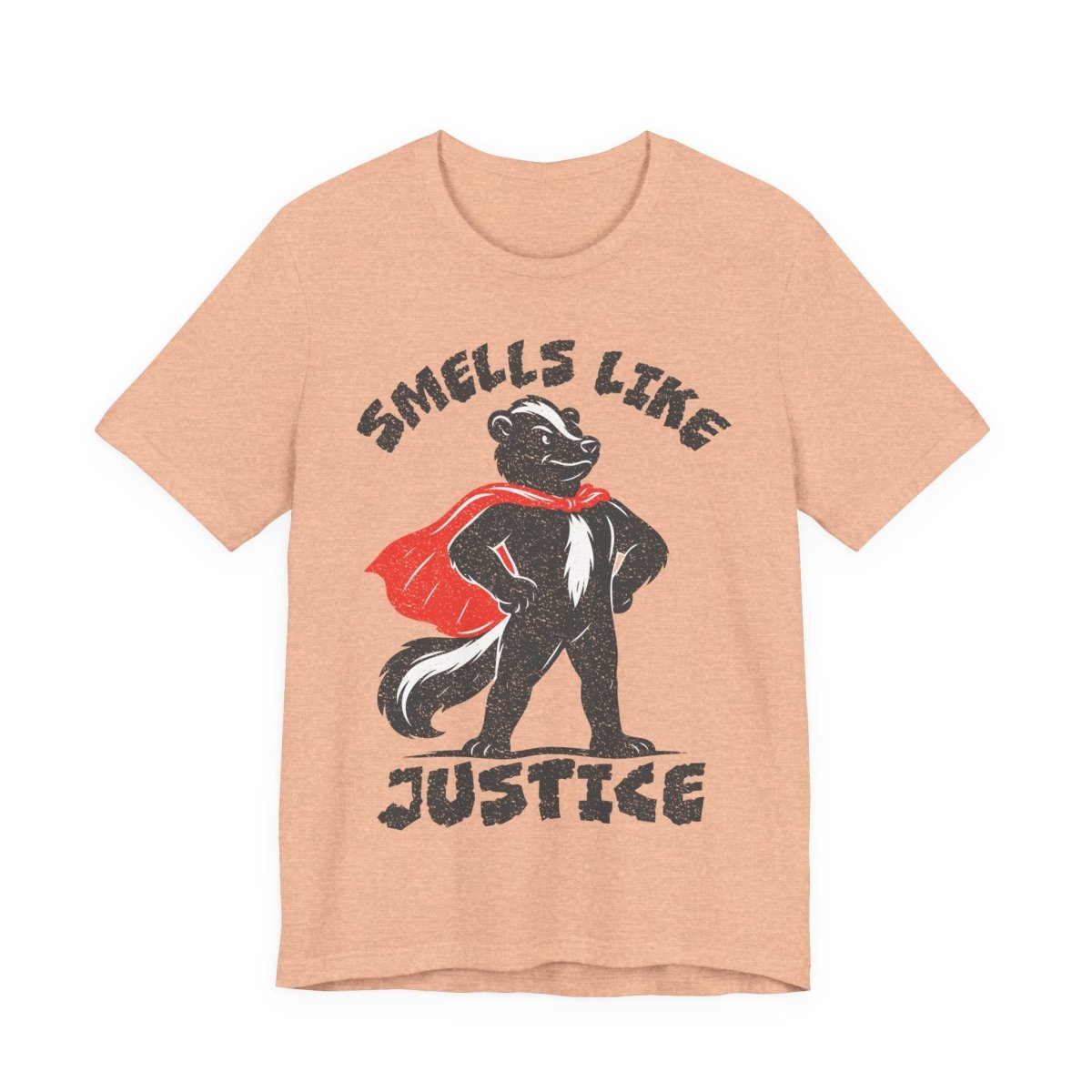 Smells Like Justice Super Skunk Tee, Funny Antihero Parody Shirt for Sarcastic Gifting & Comic Fans