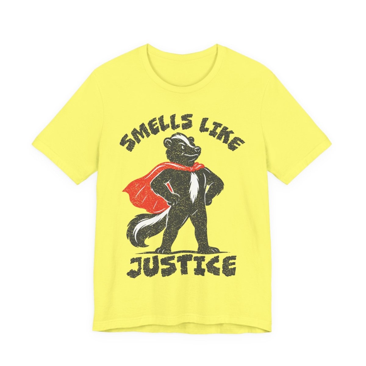Smells Like Justice Super Skunk Tee, Funny Antihero Parody Shirt for Sarcastic Gifting & Comic Fans