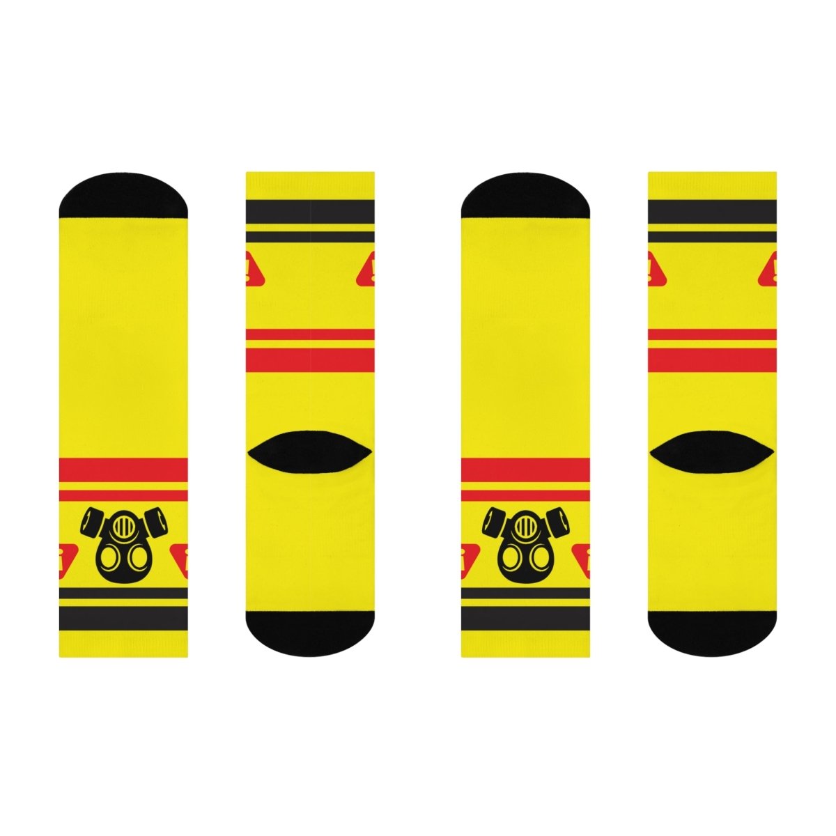 Smelly Feet Funny Gift Fumes Hazmat Gas Mask Warning Cushioned Crew Socks