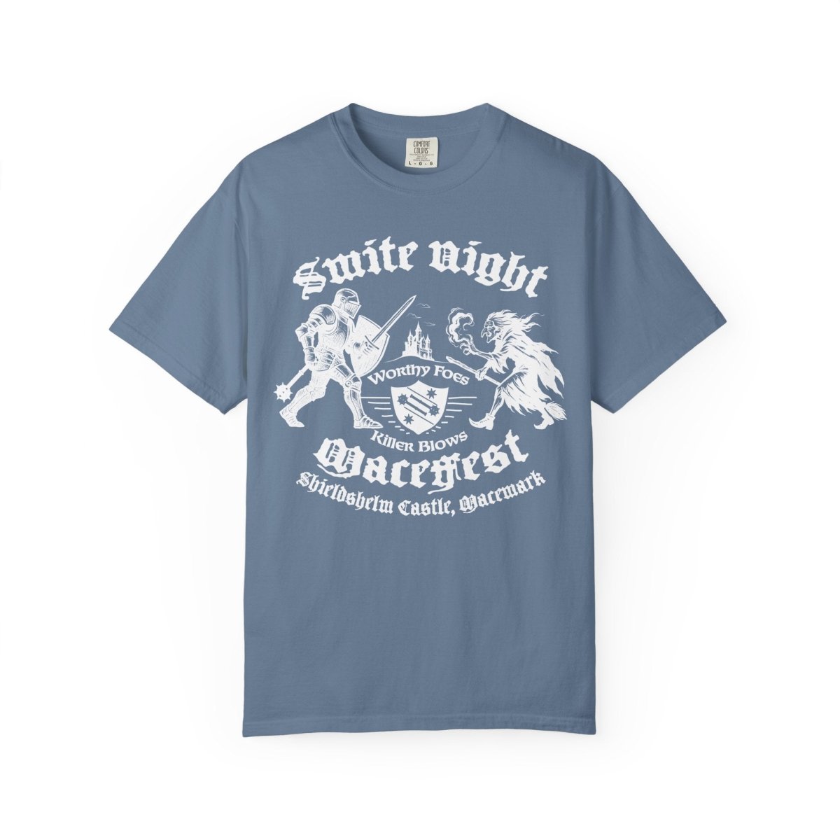 Smite Night, MaceFest Knights Shieldshelm Castle Comfort Colors Relaxed Fit Tee, Witch