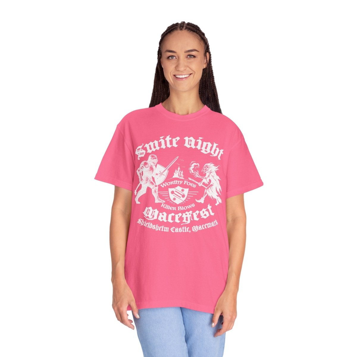 Smite Night, MaceFest Knights Shieldshelm Castle Comfort Colors Relaxed Fit Tee, Witch