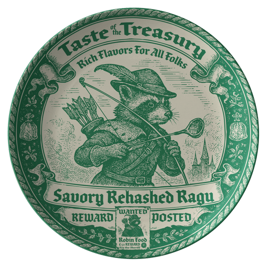 Sneaking Food Gift Plate Trash Ragu, 1 or Sets of 2, 4, Fun Family Meal and Wall Art Display