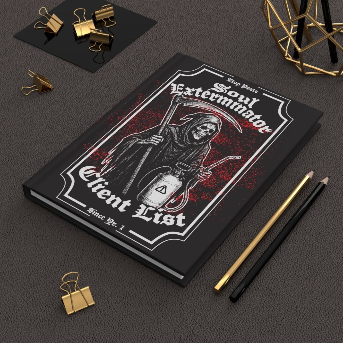 Soul Exterminator Funny Work Journal or Halloween Spooky Gift Notebook Gothic Troublemaker Gift