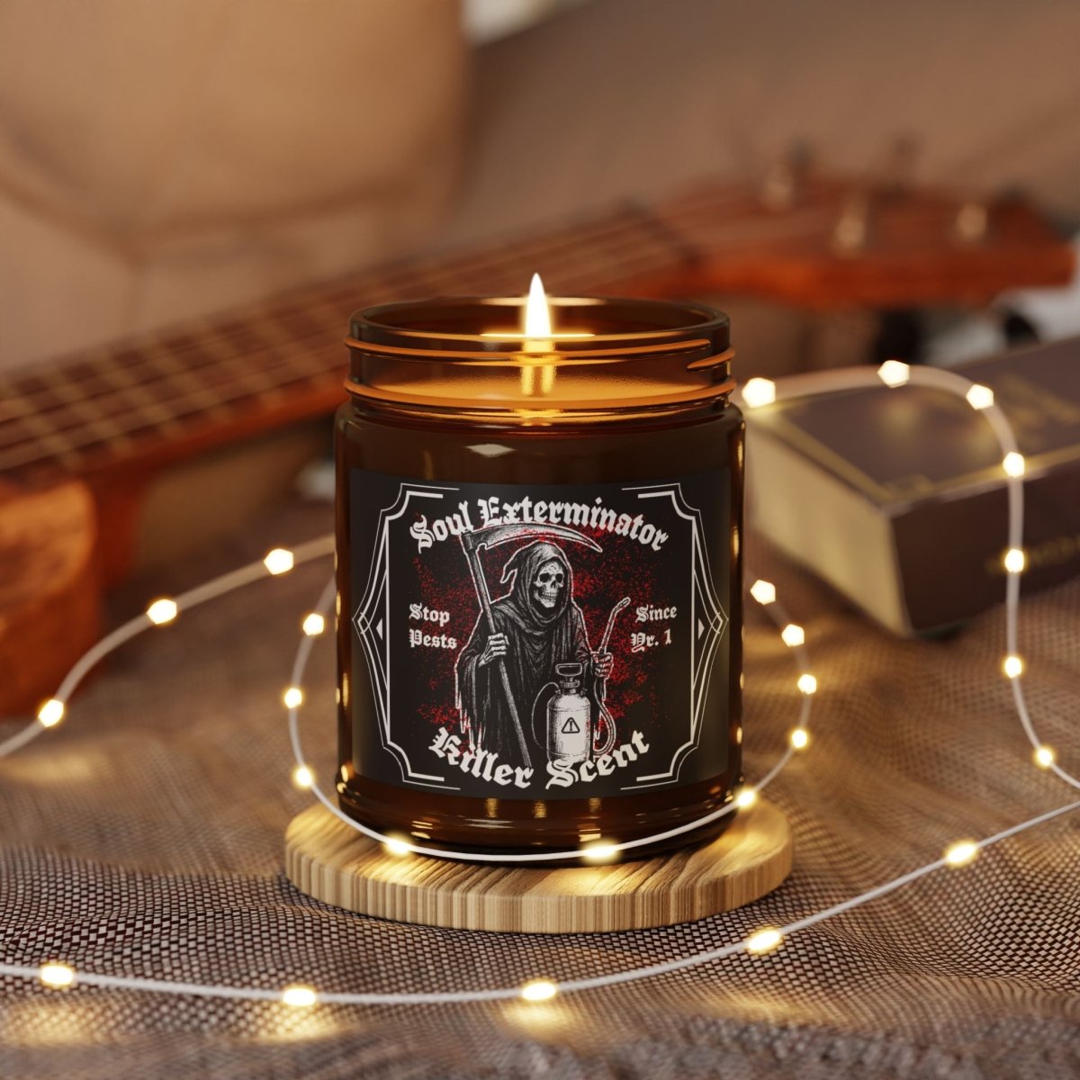 Soul Exterminator Killer Scent Halloween Gift Gothic Soy Candle, 6 Scents or Unscented