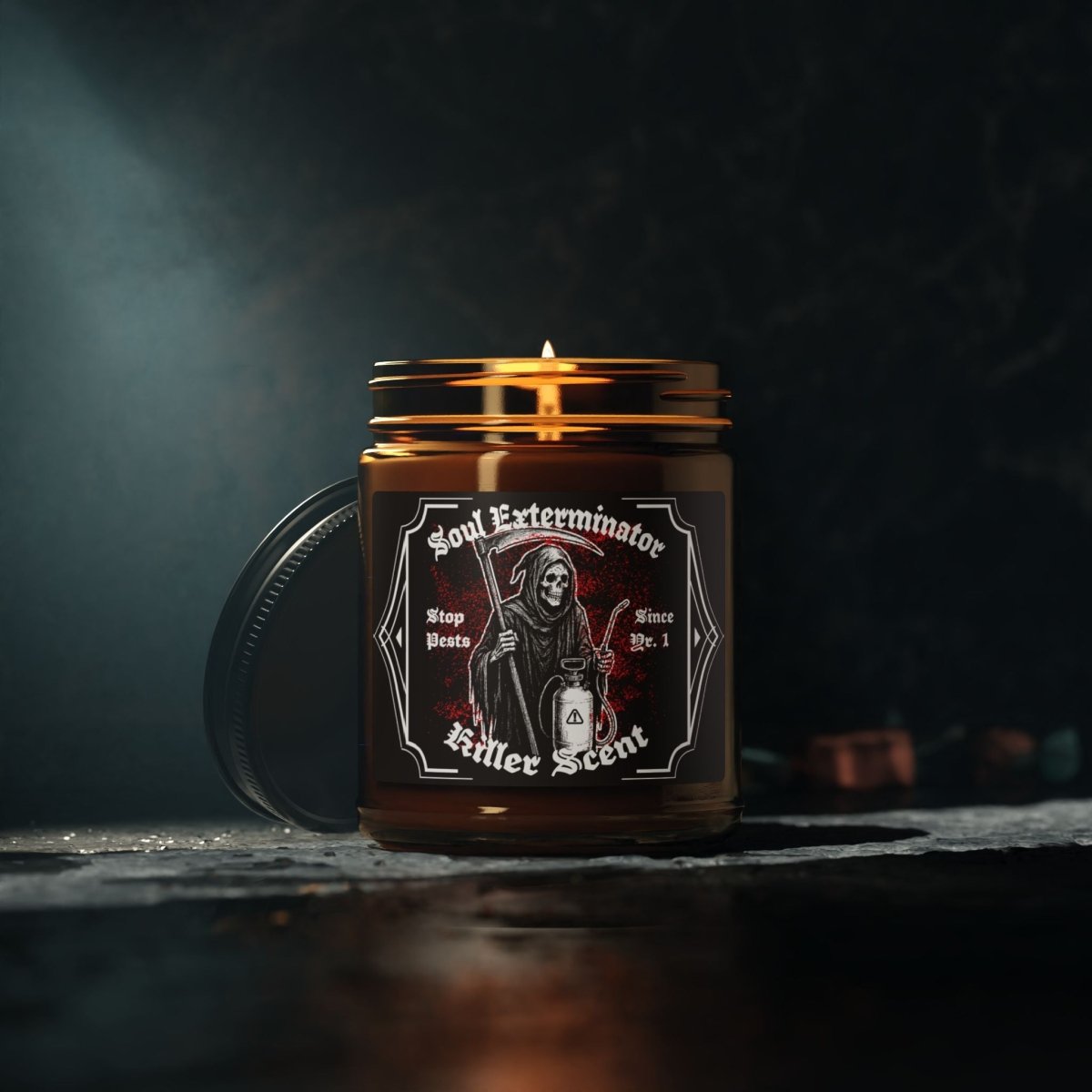 Soul Exterminator Killer Scent Halloween Gift Gothic Soy Candle, 6 Scents or Unscented
