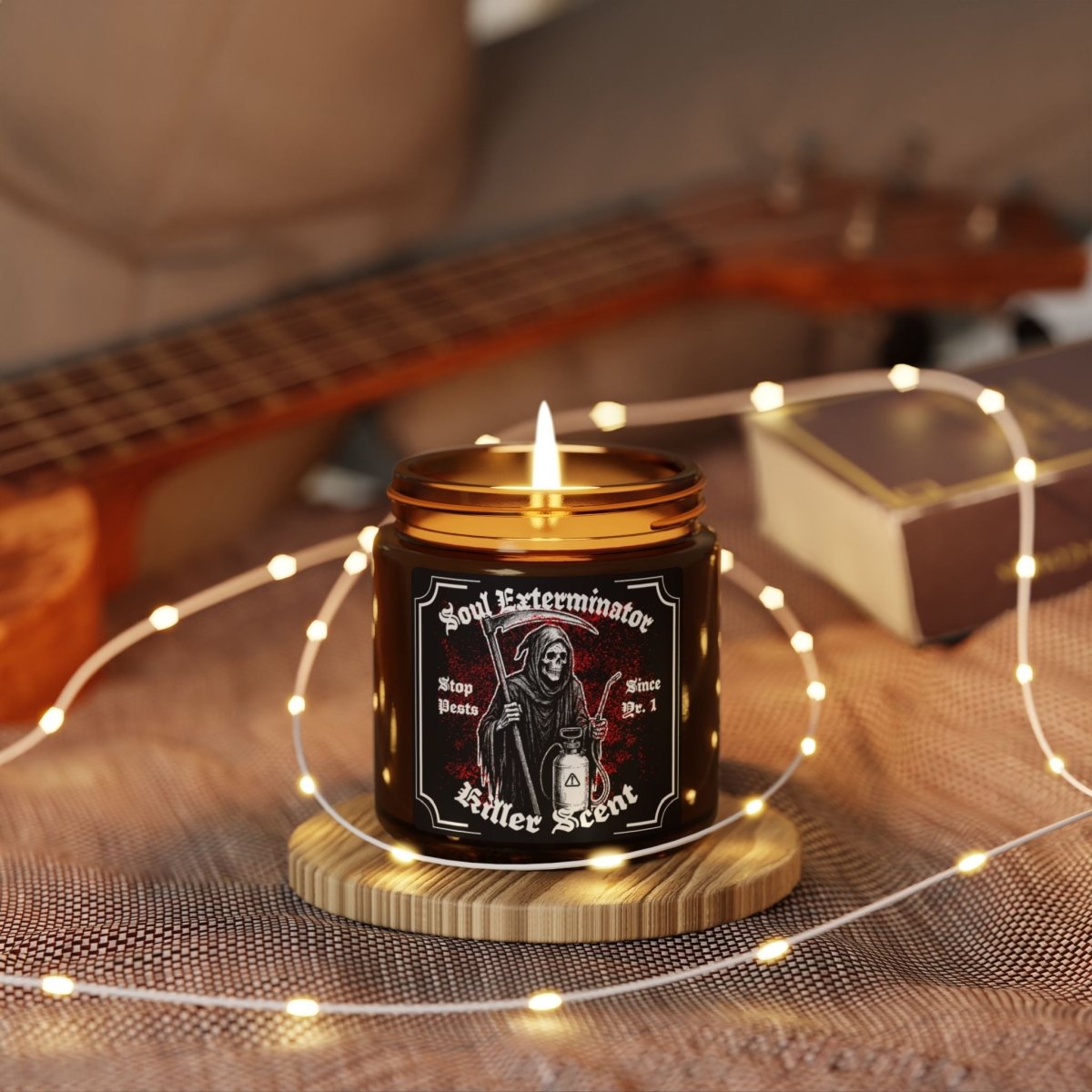 Soul Exterminator Killer Scent Halloween Gift Gothic Soy Candle, 6 Scents or Unscented