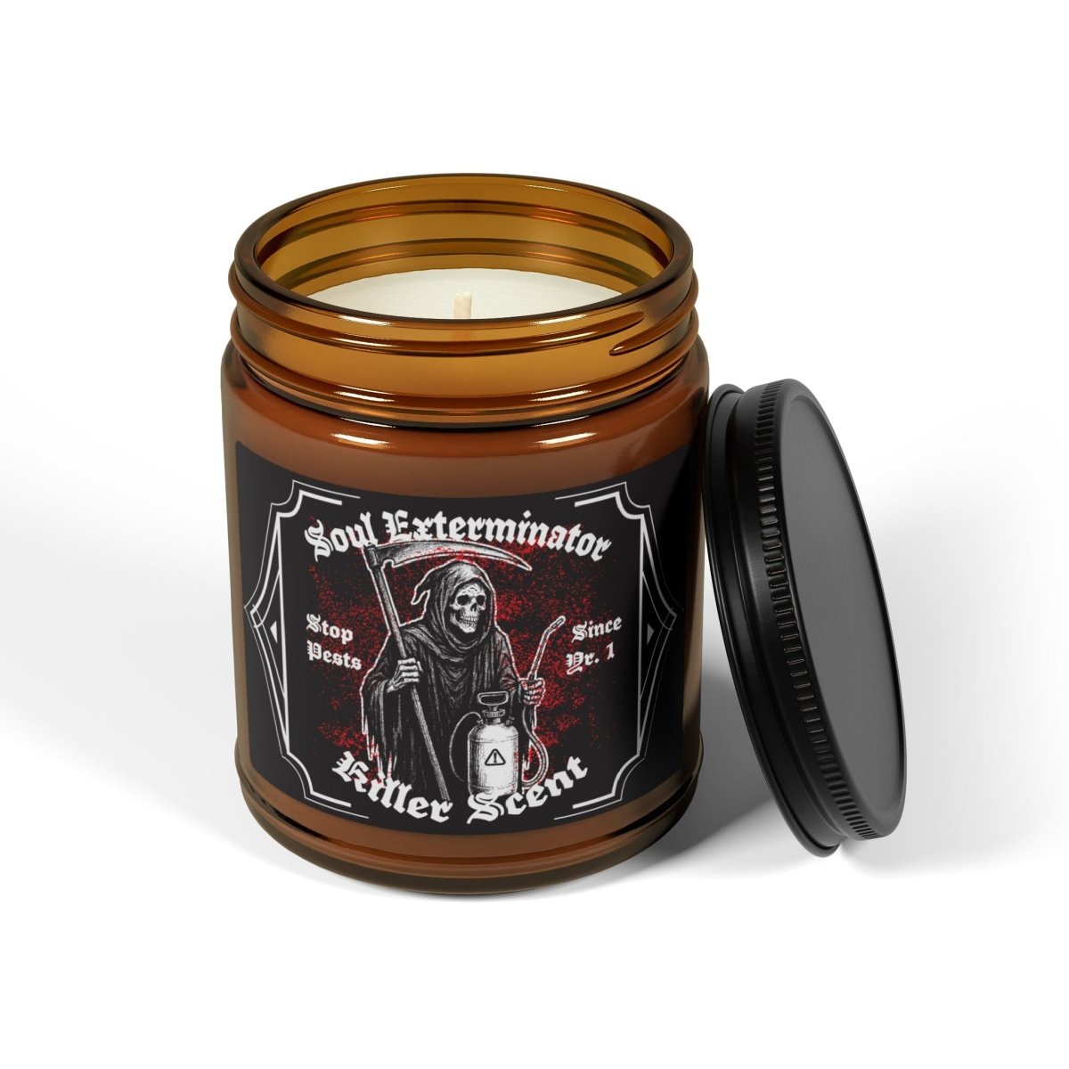Soul Exterminator Killer Scent Halloween Gift Gothic Soy Candle, 6 Scents or Unscented