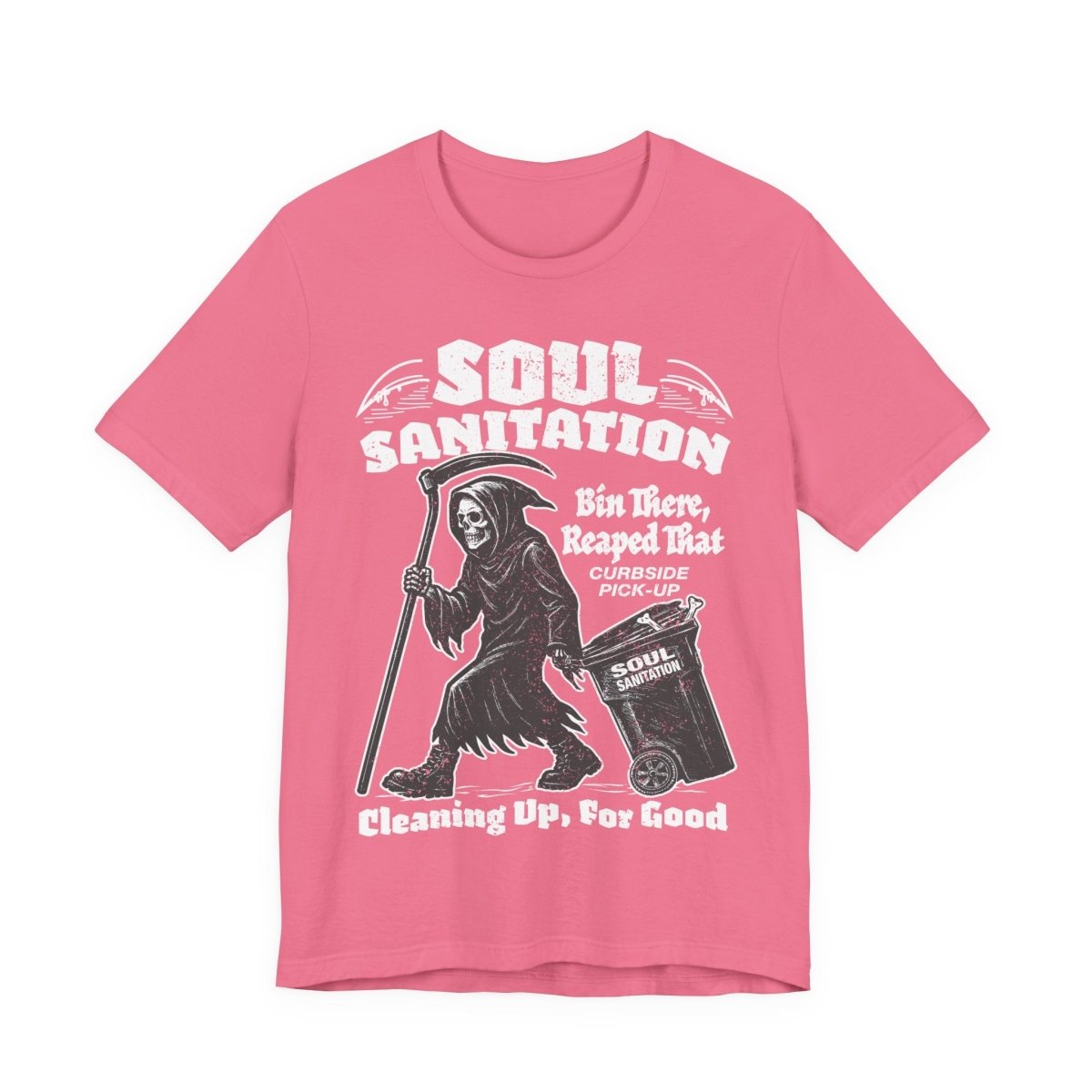 Soul Sanitation Garbage Collector Dark Humor Grim Reaper Pun Funny Gothic Graphic Novel Halloween Horror Fan Shirt Spooky Style Gift