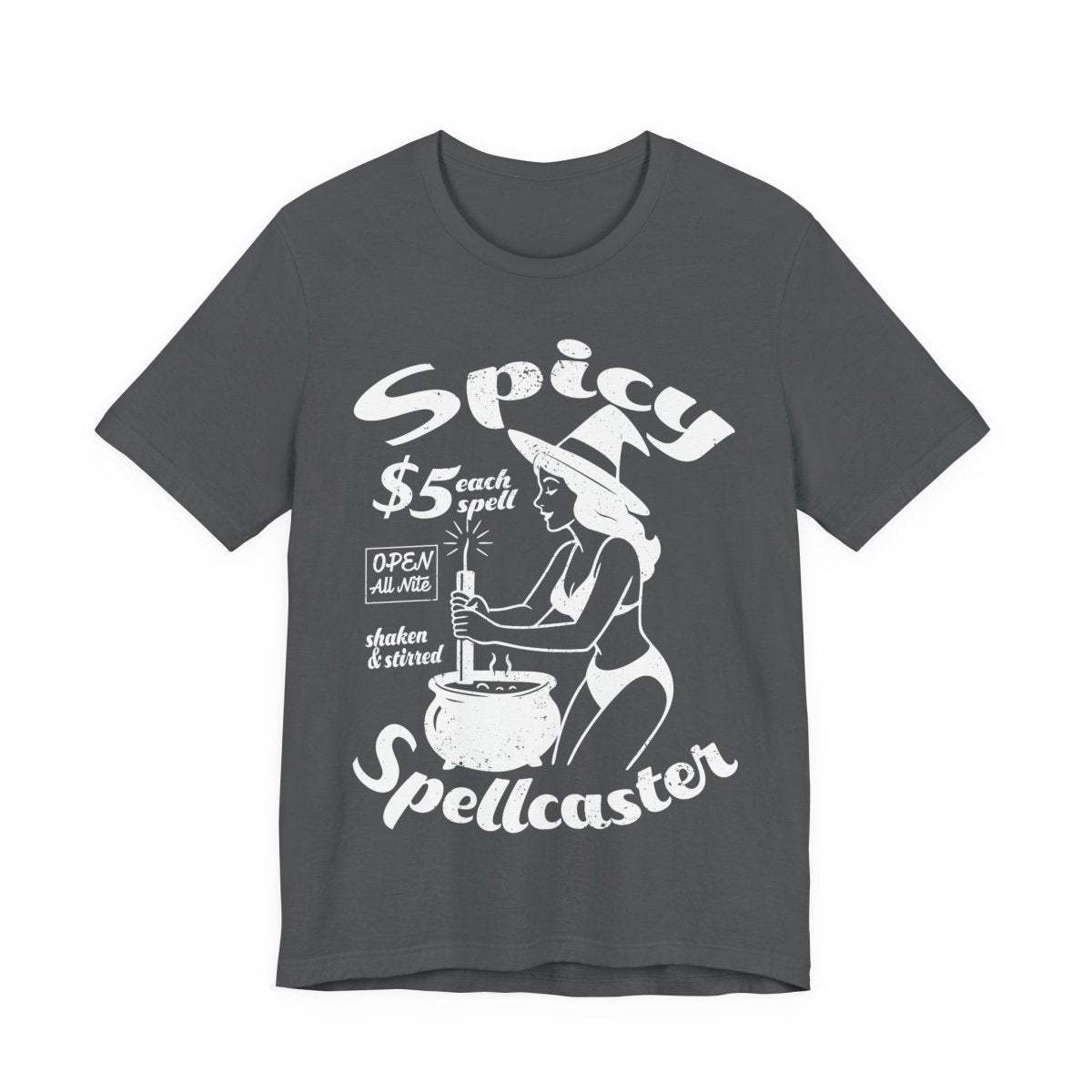 Spicy Spellcaster Witchy Beauty Tee Funny Parody T-Shirt for Dark Humor Lovers Sarcastic Souls Gift Spicy Spellcaster Bikini