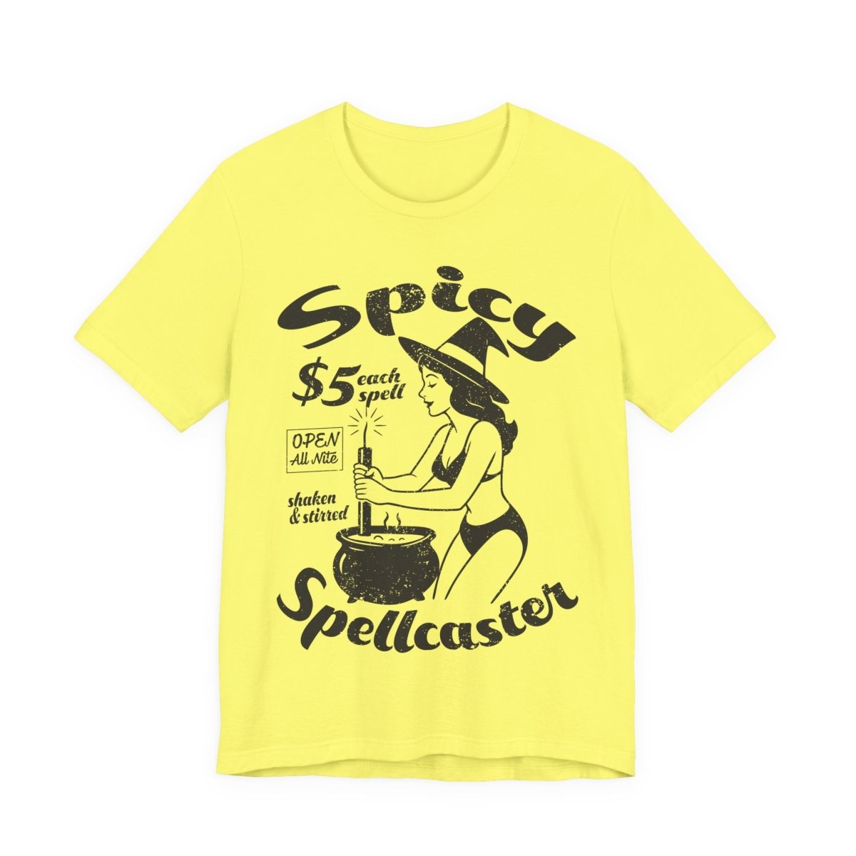 Spicy Spellcaster Witchy Beauty Tee Funny Parody T-Shirt for Dark Humor Lovers Sarcastic Souls Gift Spicy Spellcaster Bikini