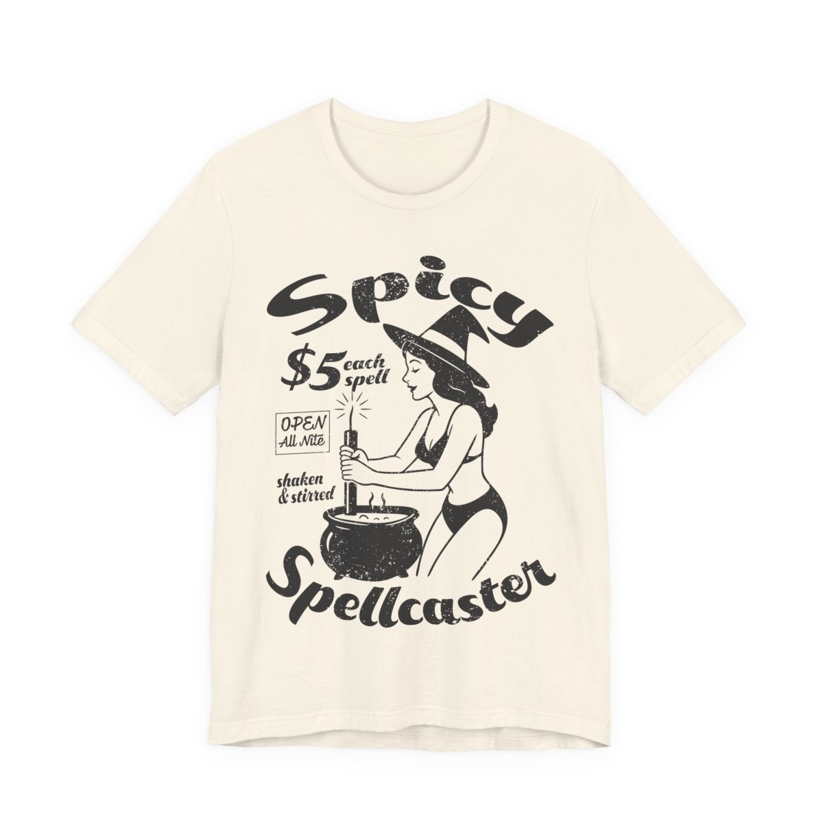 Spicy Spellcaster Witchy Beauty Tee Funny Parody T-Shirt for Dark Humor Lovers Sarcastic Souls Gift Spicy Spellcaster Bikini