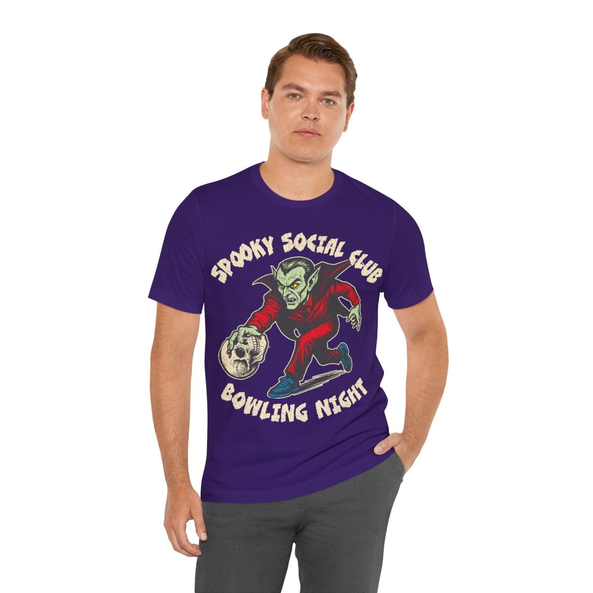 Spooky Bowling Funny Premium T-Shirt, Gothic Halloween Summerween Spooky Social Club Vampire