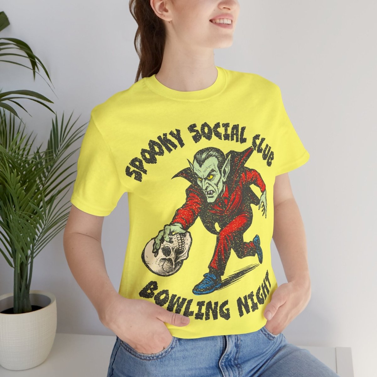 Spooky Bowling Funny Premium T-Shirt, Gothic Halloween Summerween Spooky Social Club Vampire