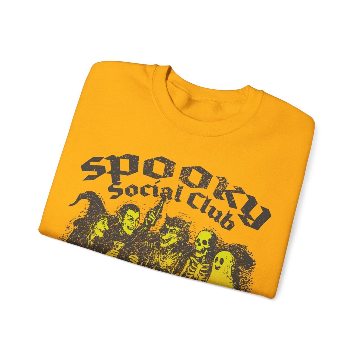 Spooky Social Club Party Fleece Sweatshirt, Halloween or Summerween Monster Gathering