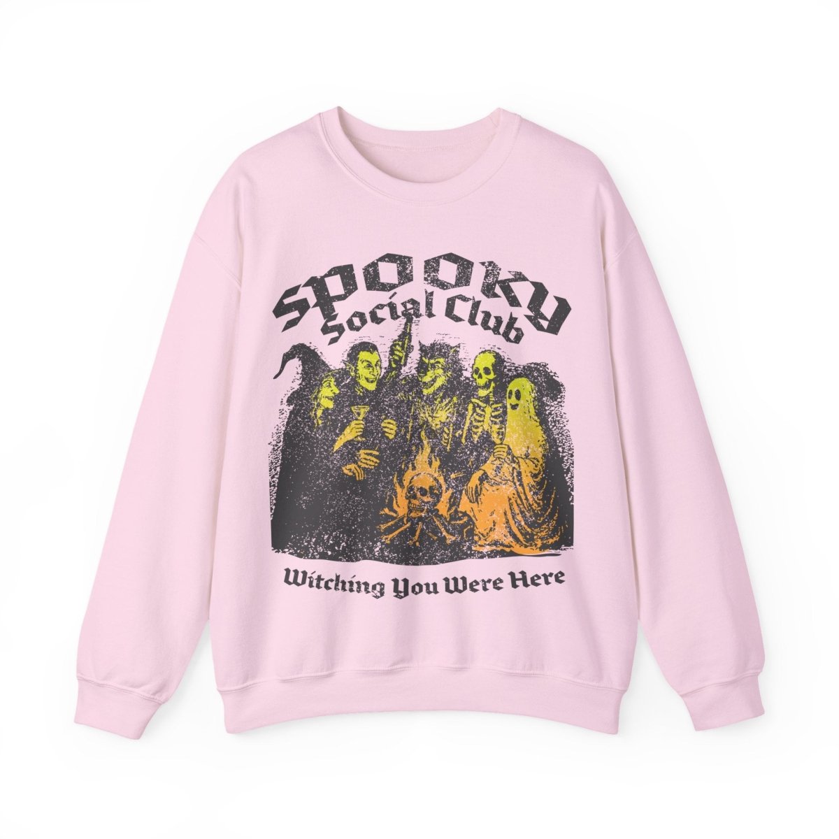 Spooky Social Club Party Fleece Sweatshirt, Halloween or Summerween Monster Gathering