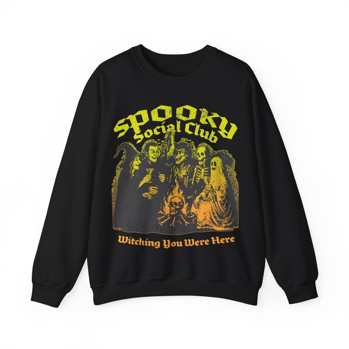 Spooky Social Club Party Fleece Sweatshirt, Halloween or Summerween Monster Gathering
