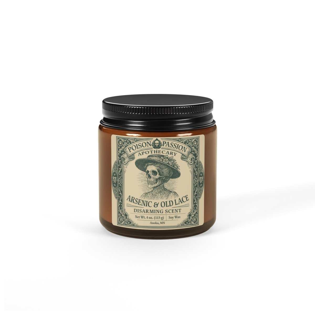 Spouse or Partner Halloween Gothic Victorian Funny Gift Poison Passion Arsenic and Lace Soy Candle, 6 Scents or Unscented, Funny Love
