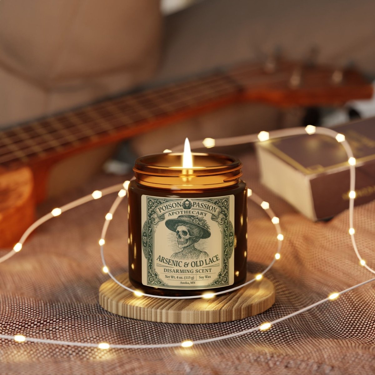 Spouse or Partner Halloween Gothic Victorian Funny Gift Poison Passion Arsenic and Lace Soy Candle, 6 Scents or Unscented, Funny Love