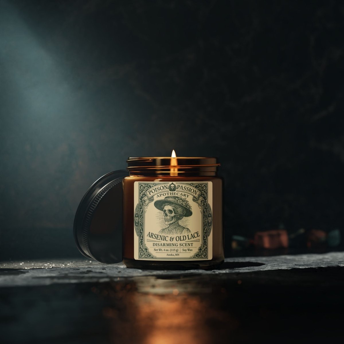 Spouse or Partner Halloween Gothic Victorian Funny Gift Poison Passion Arsenic and Lace Soy Candle, 6 Scents or Unscented, Funny Love
