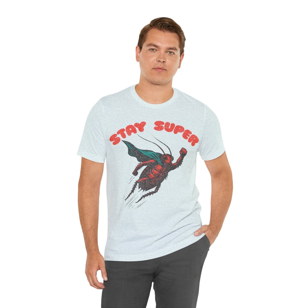 Stay Super Roach Premium T-Shirt, Funny Super Hero, Vintage Graphic Tee