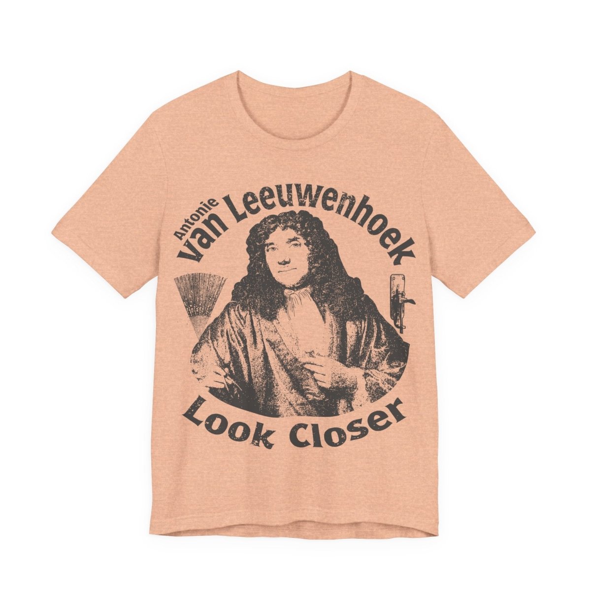 STEAM Hero Van Leeuwenhoek Look Closer Father Of Microbiology Premium T shirt Nerd Gift, School Study Smart STEM Microscope