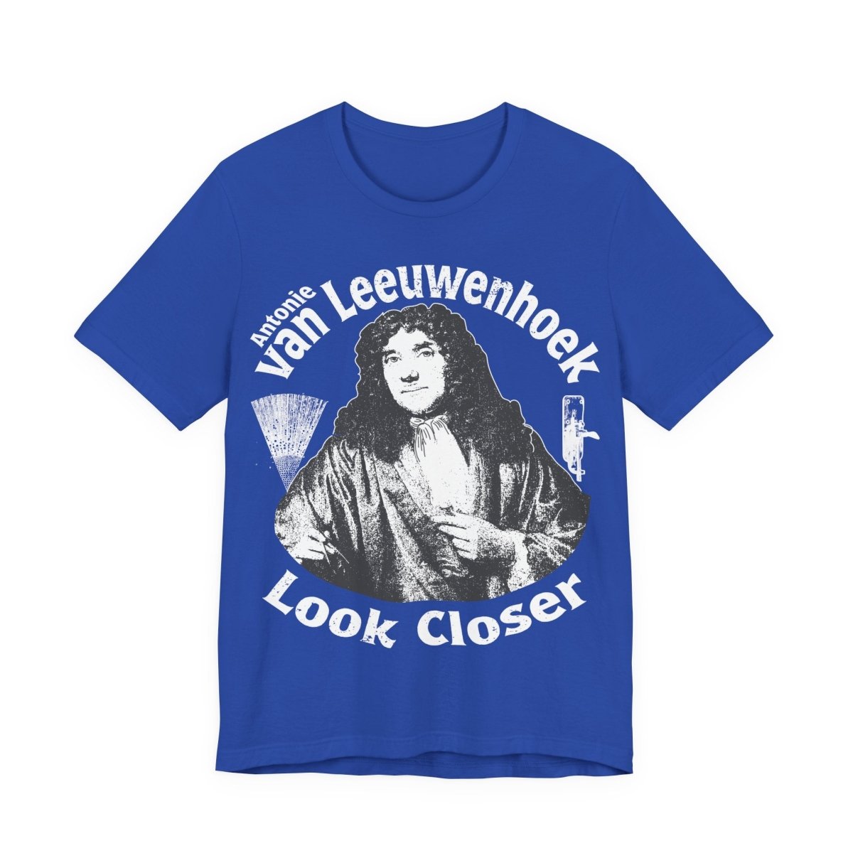 STEAM Hero Van Leeuwenhoek Look Closer Father Of Microbiology Premium T shirt Nerd Gift, School Study Smart STEM Microscope