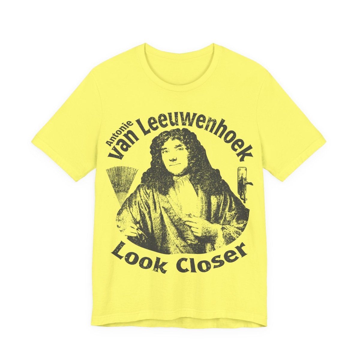STEAM Hero Van Leeuwenhoek Look Closer Father Of Microbiology Premium T shirt Nerd Gift, School Study Smart STEM Microscope