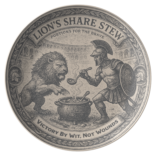 Strategy Gift Gladiator Wit Over Wounds Stew Plate for Fun Meals and Decor