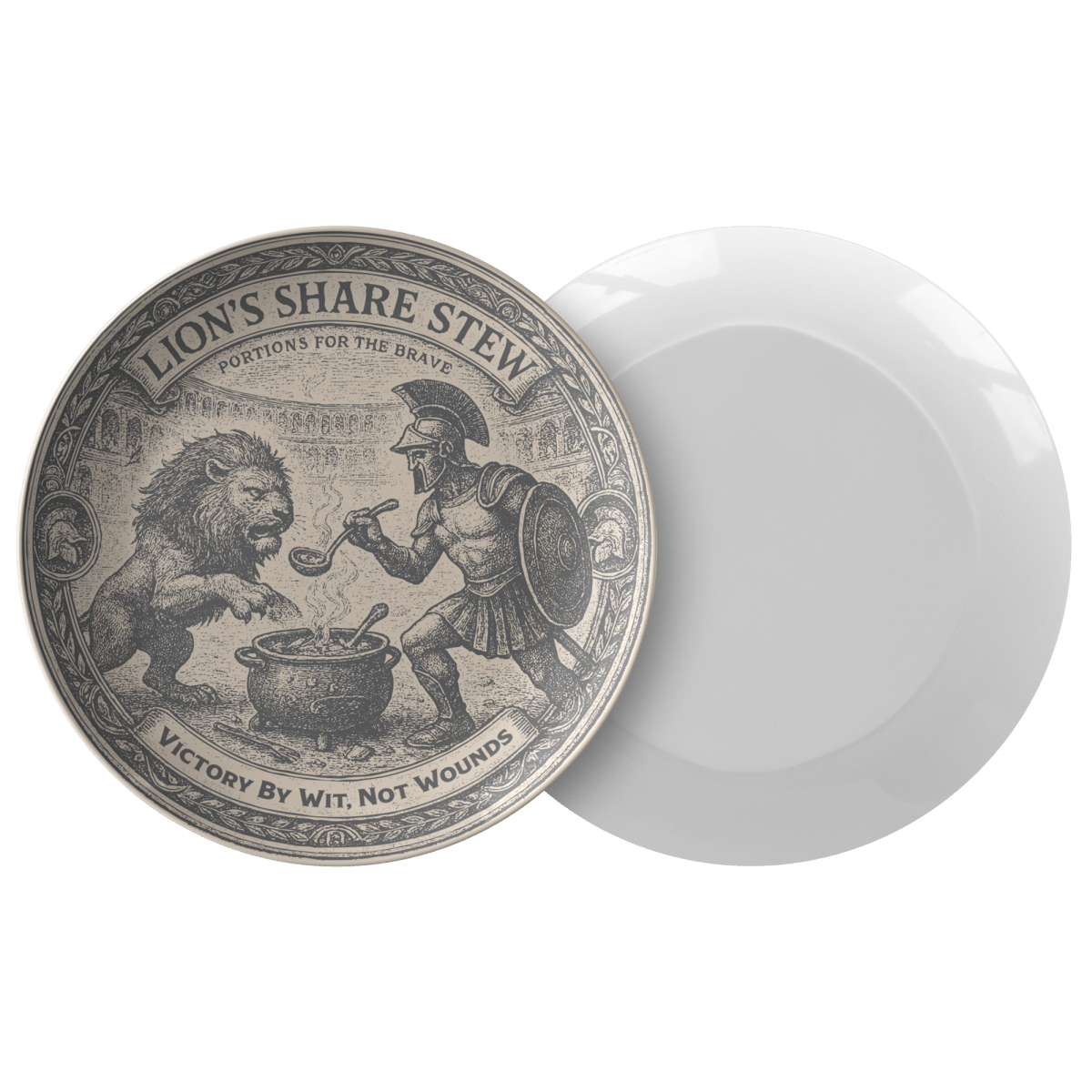 Strategy Gift Gladiator Wit Over Wounds Stew Plate for Fun Meals and Decor