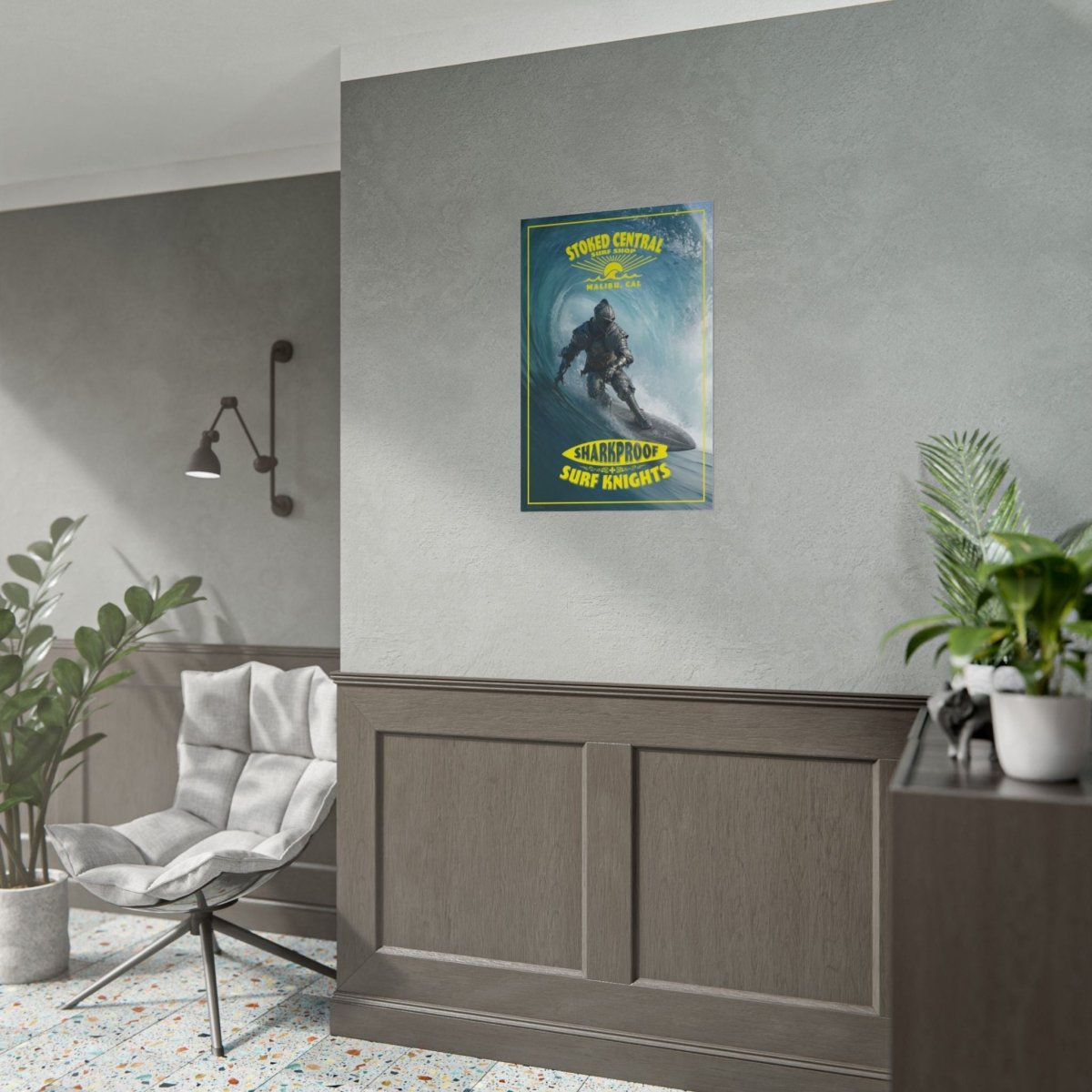 Surf Knight Stoked Central Malibu Poster 5 Sizes