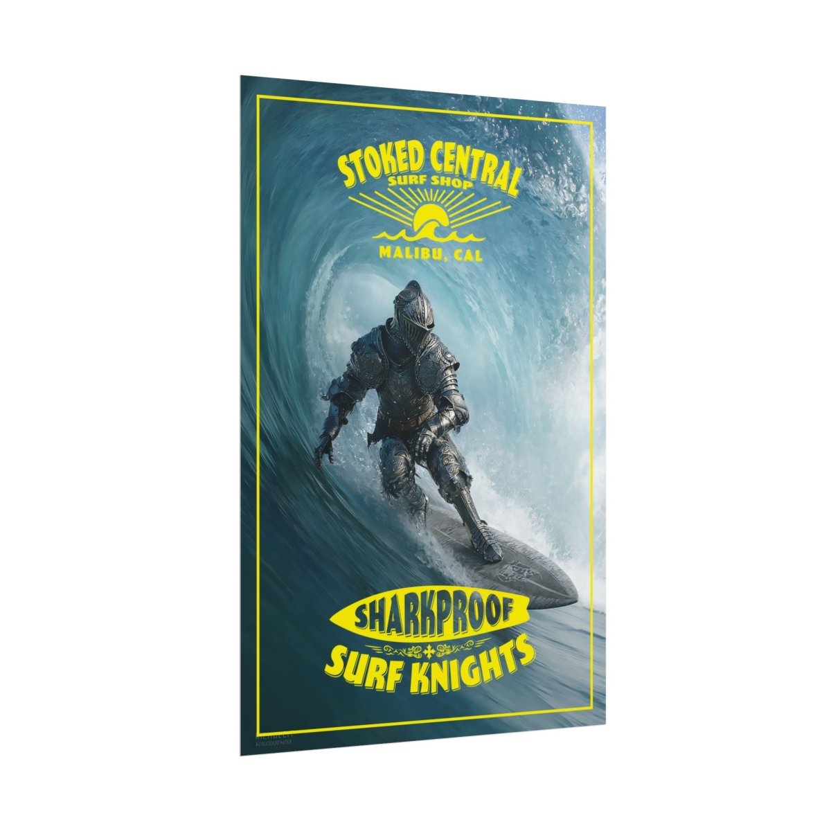 Surf Knight Stoked Central Malibu Poster 5 Sizes