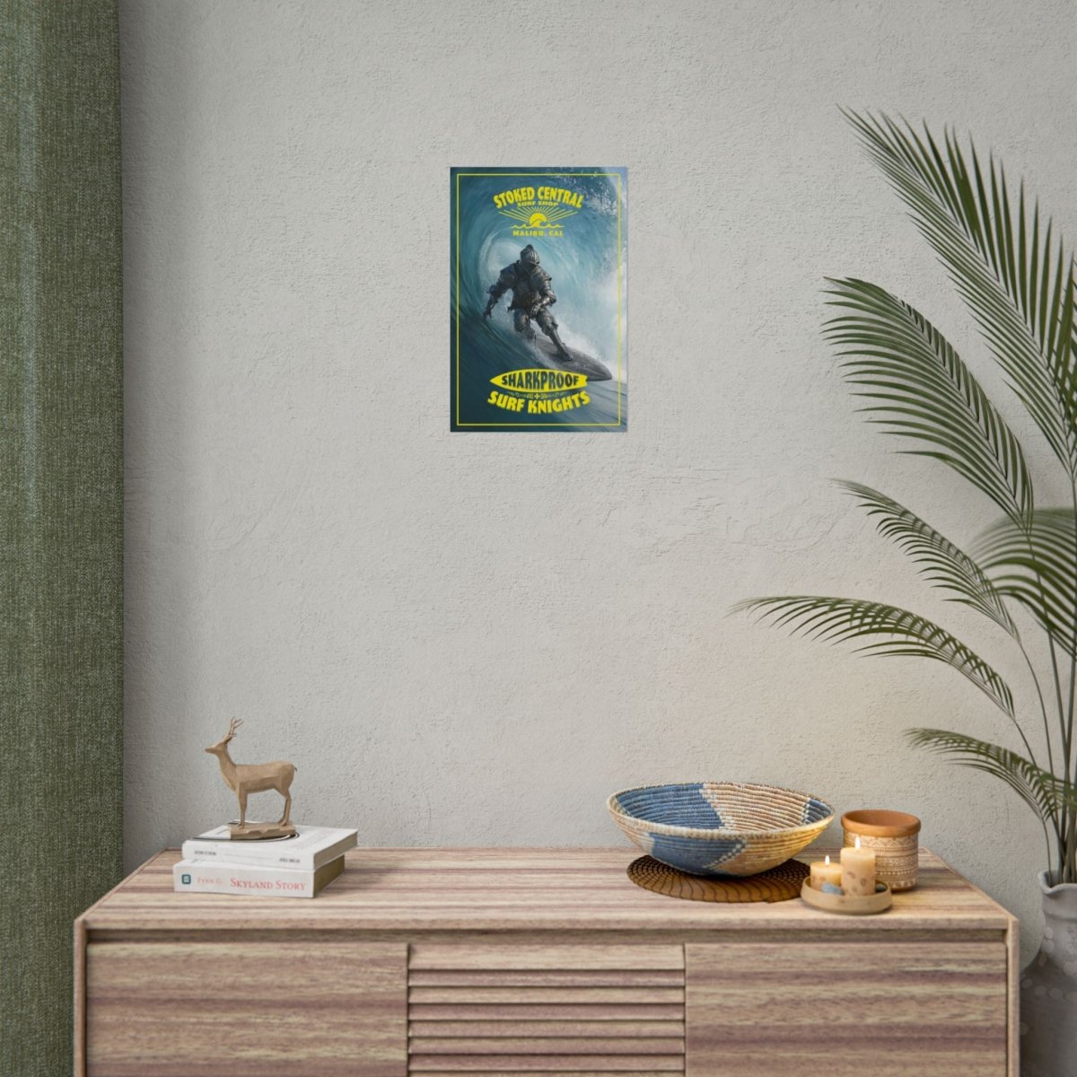 Surf Knight Stoked Central Malibu Poster 5 Sizes