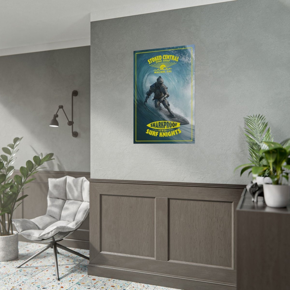 Surf Knight Stoked Central Malibu Poster 5 Sizes