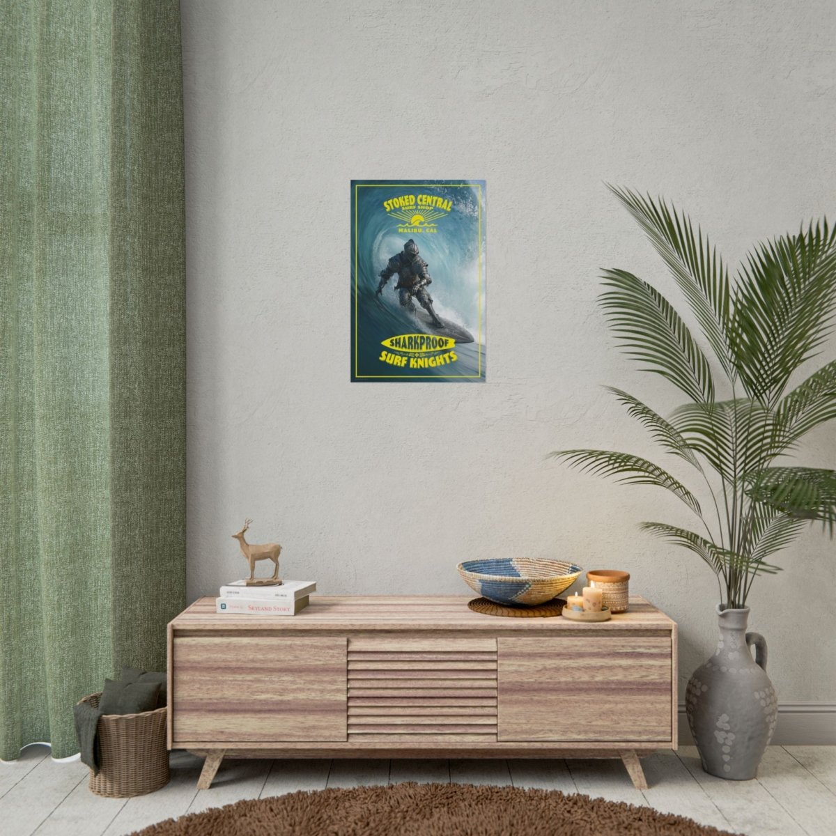 Surf Knight Stoked Central Malibu Poster 5 Sizes
