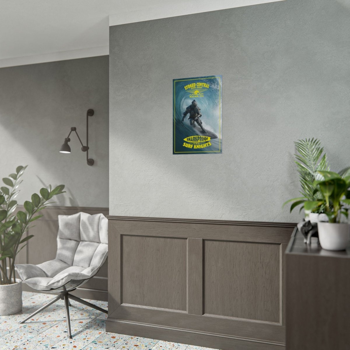 Surf Knight Stoked Central Malibu Poster 5 Sizes