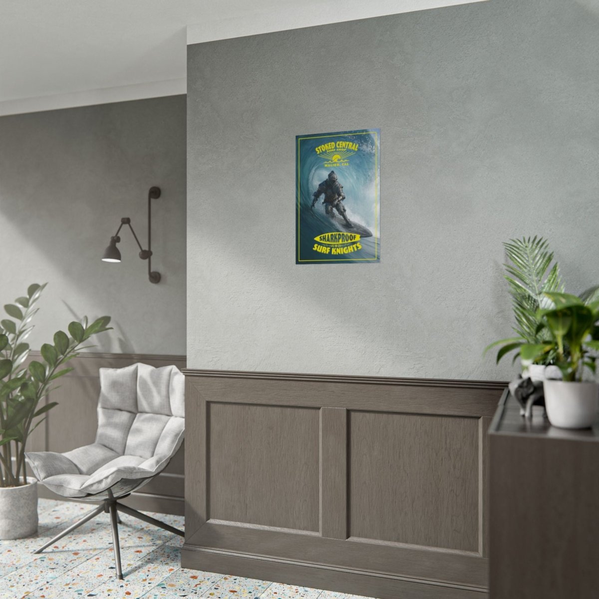 Surf Knight Stoked Central Malibu Poster 5 Sizes