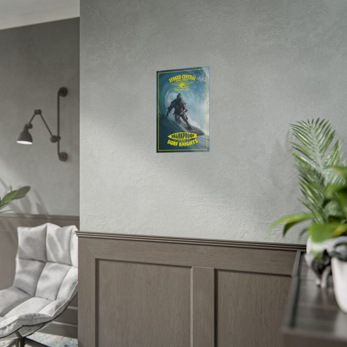 Surf Knight Stoked Central Malibu Poster 5 Sizes