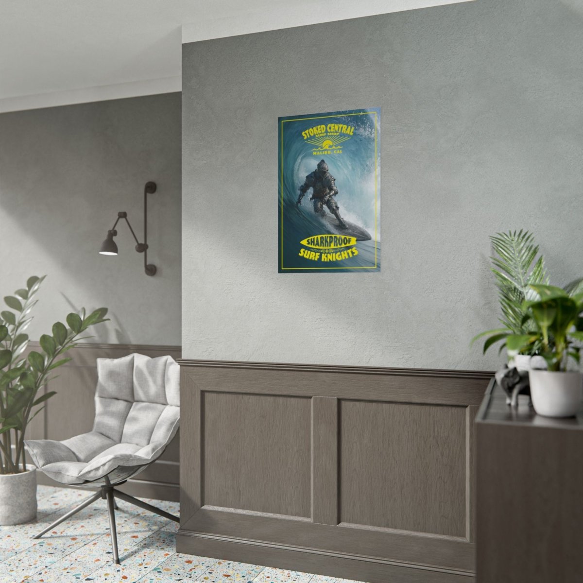 Surf Knight Stoked Central Malibu Poster 5 Sizes