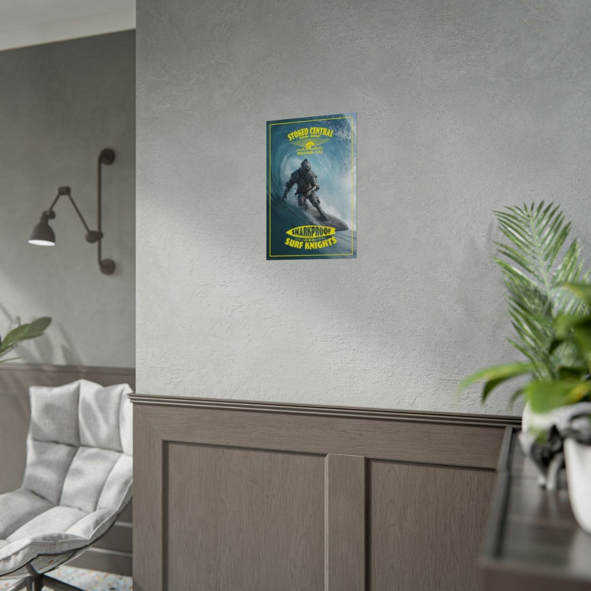 Surf Knight Stoked Central Malibu Poster 5 Sizes