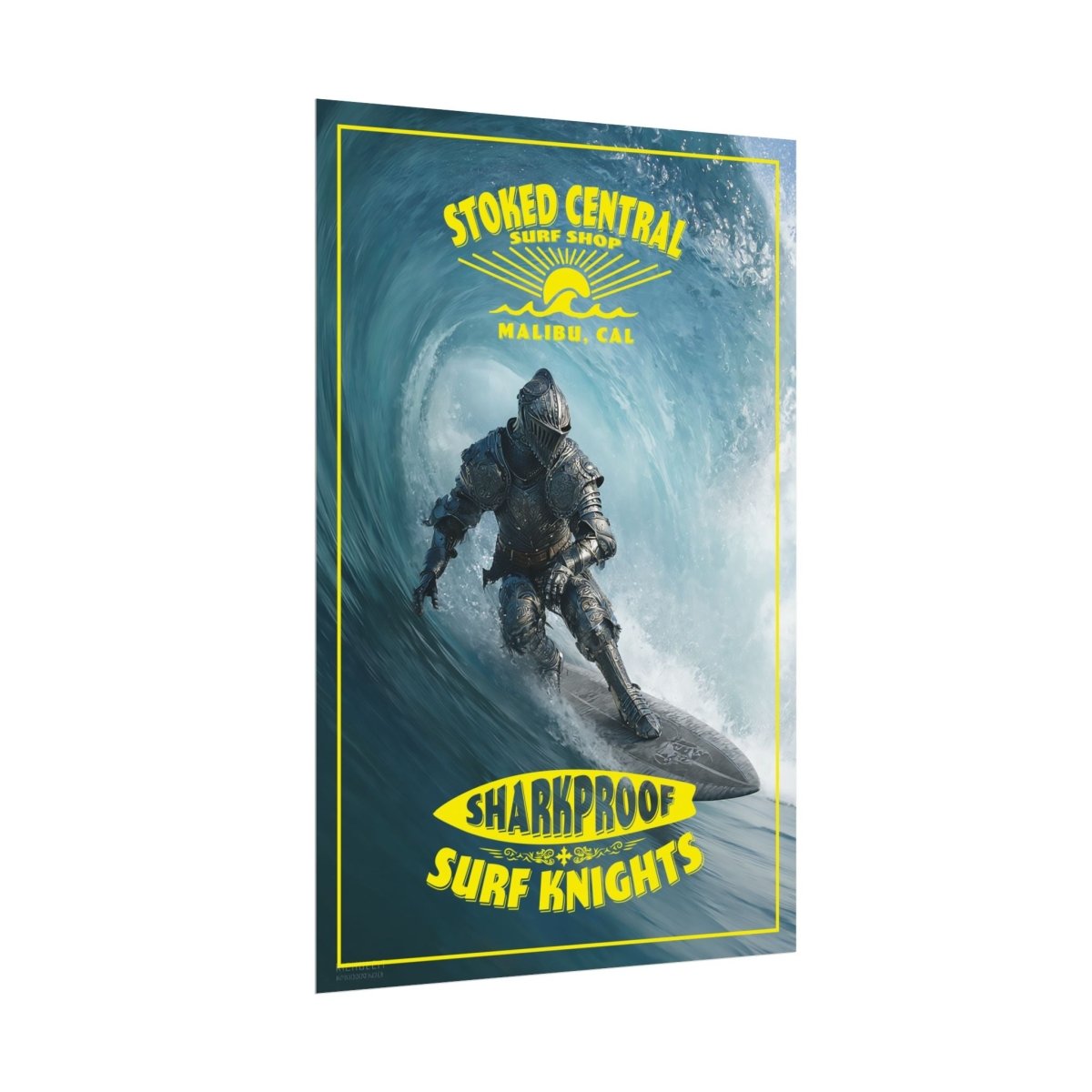 Surf Knight Stoked Central Malibu Poster 5 Sizes