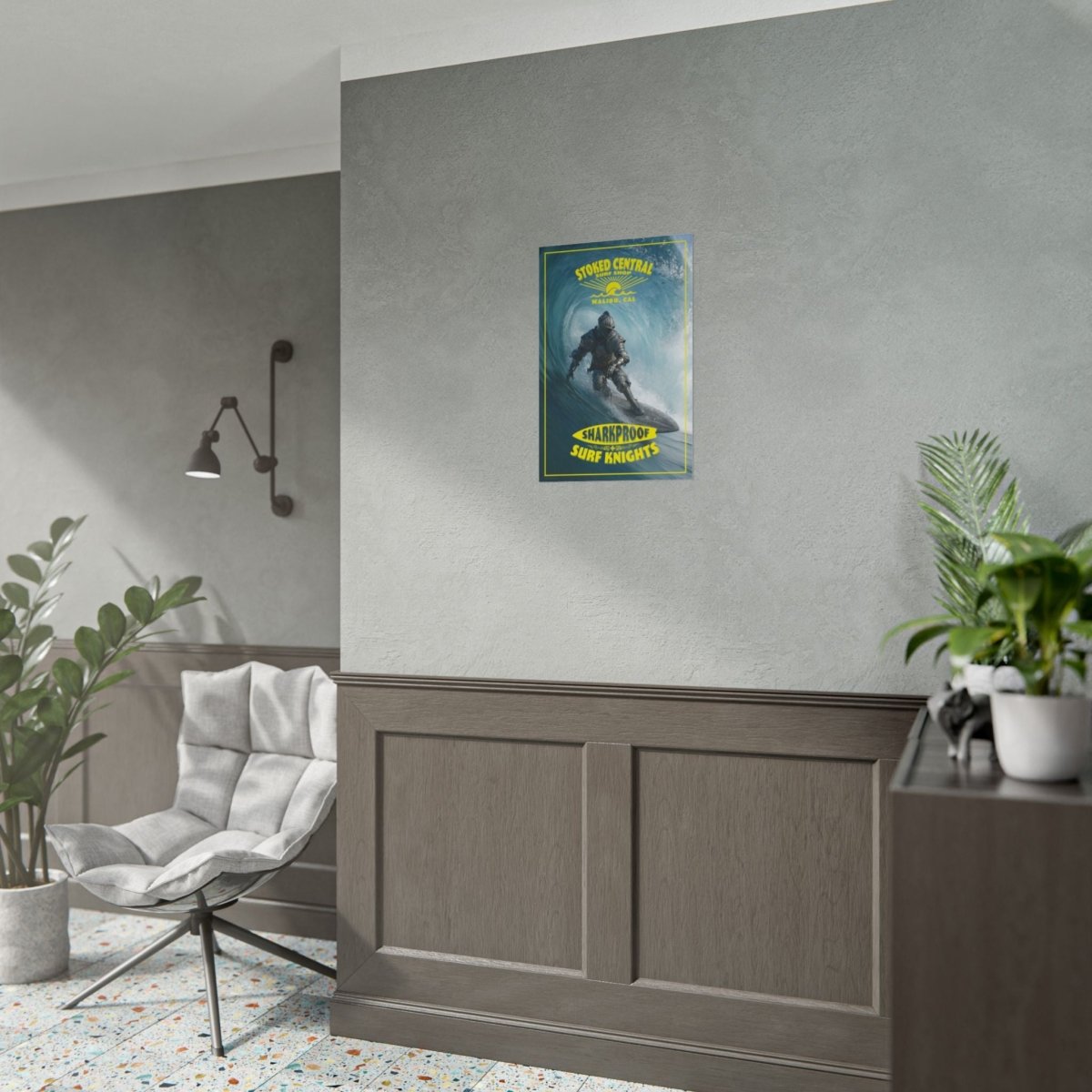 Surf Knight Stoked Central Malibu Poster 5 Sizes