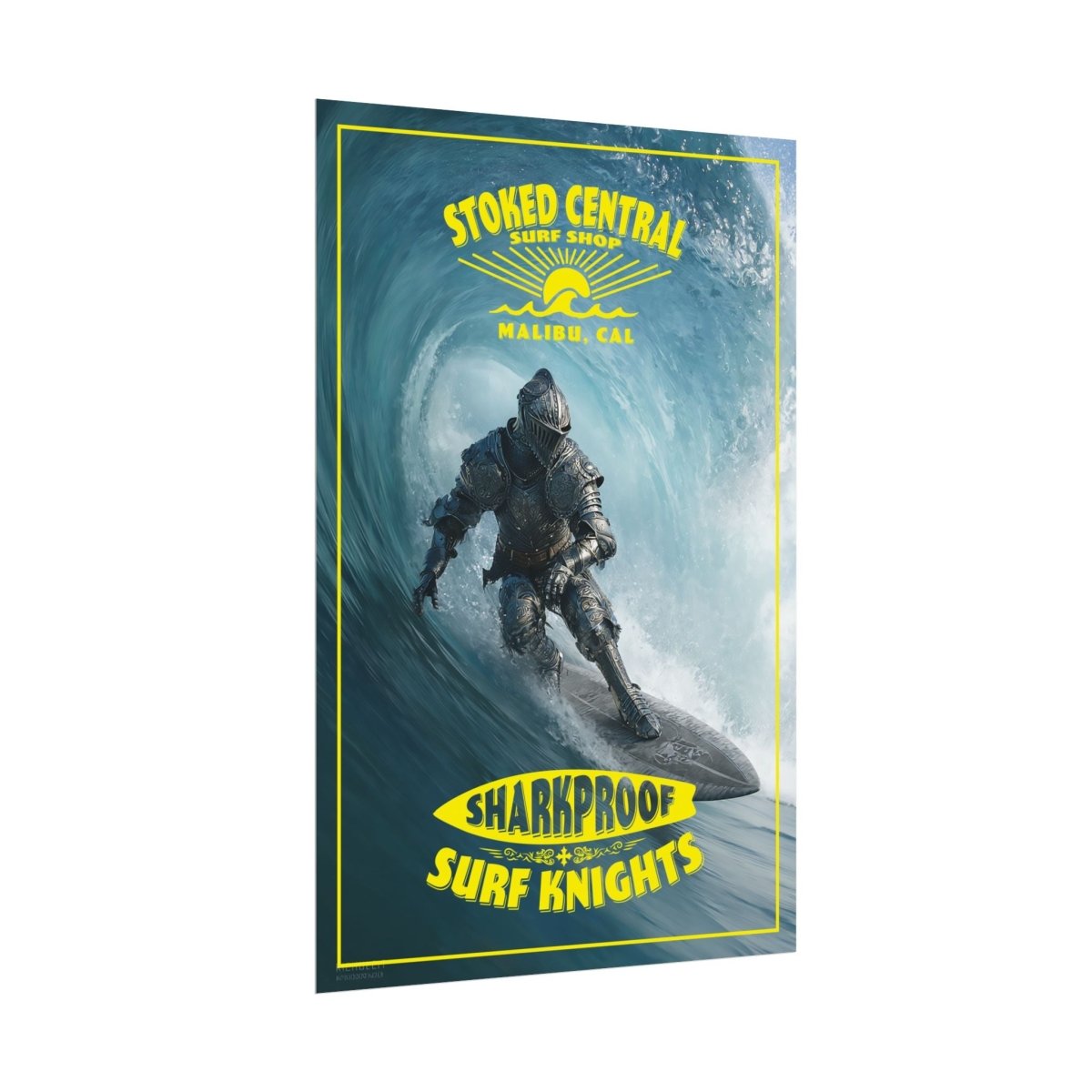 Surf Knight Stoked Central Malibu Poster 5 Sizes