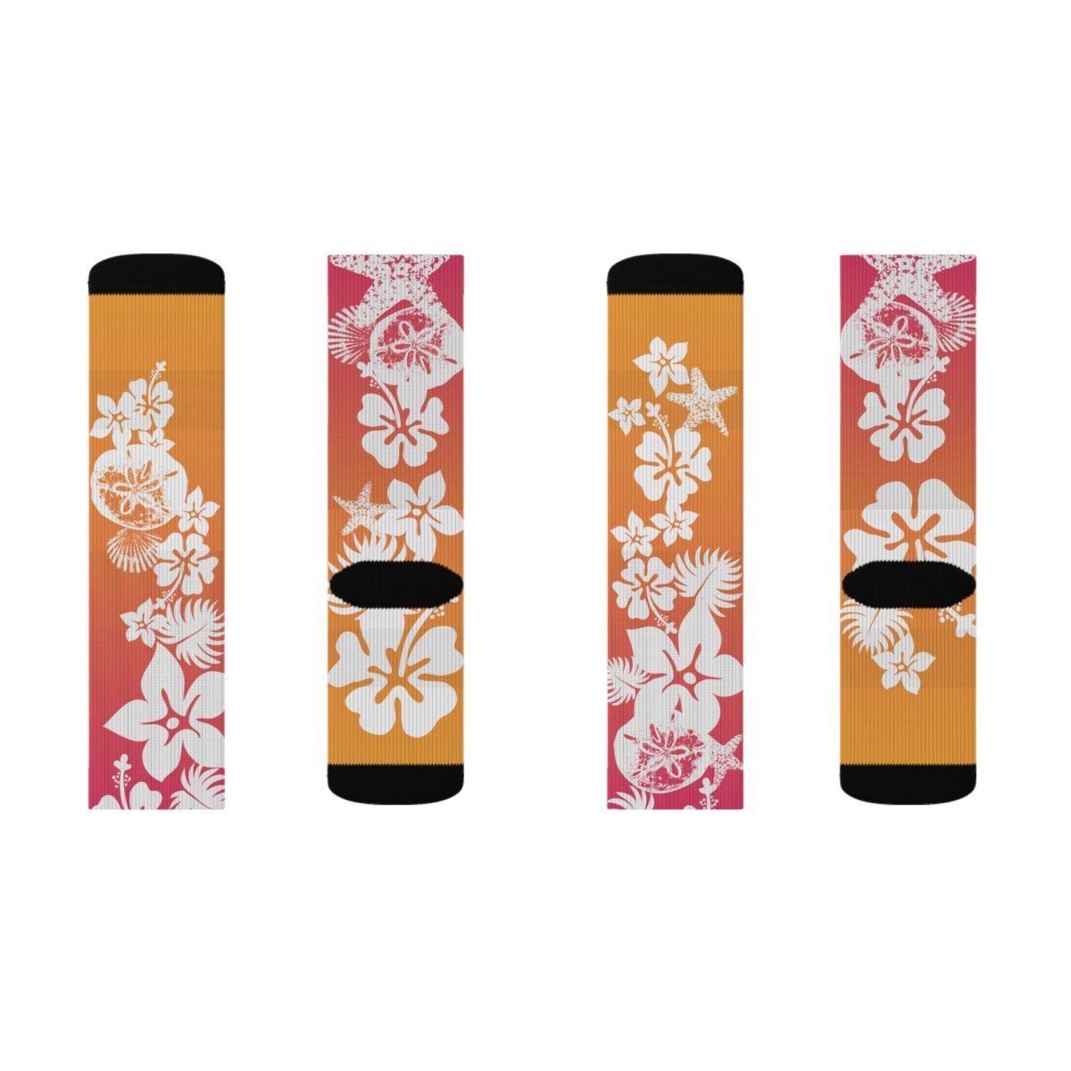 Surf's Up Hawaii Flowers Socks, Beach Vibes, Ocean Beach Sunset, Surfing Sunrise, Relax